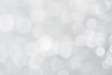 abstract silver white bokeh lights background