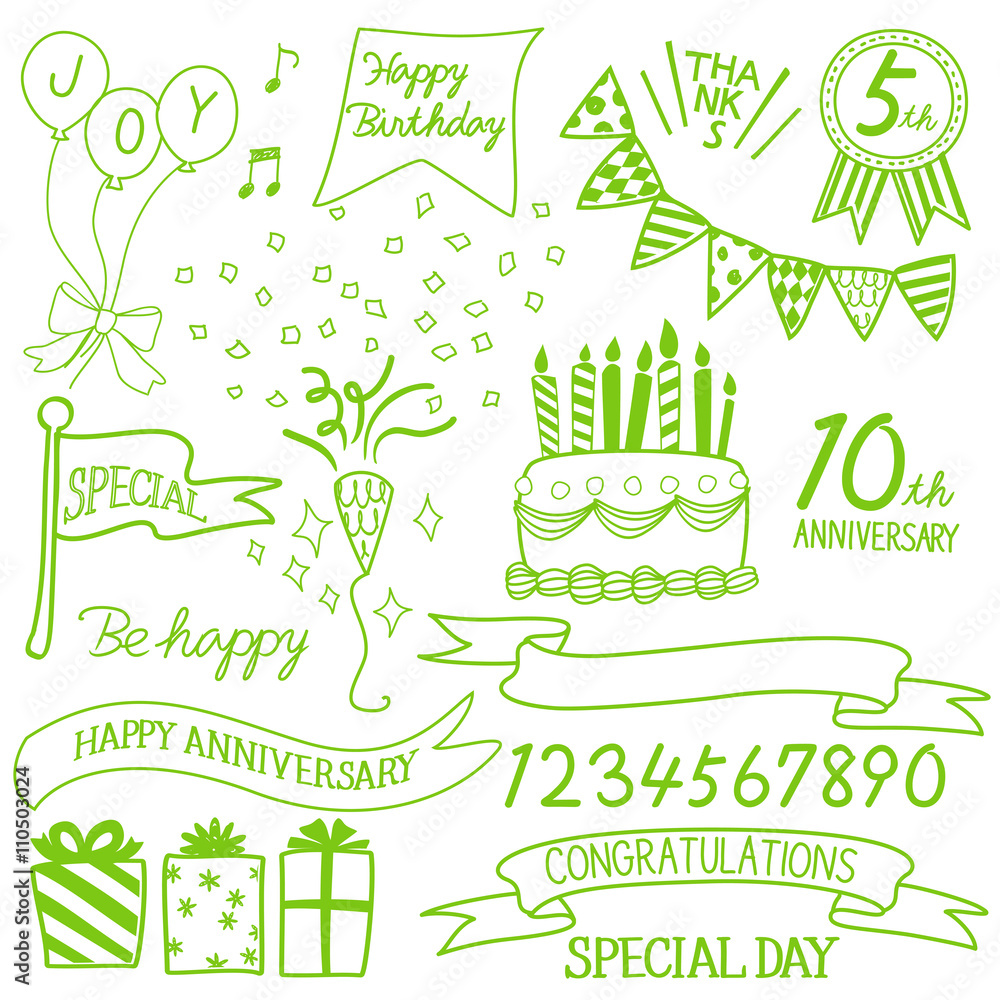 周年 ポップ 手書き