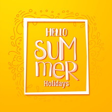 Hello Summer Drawn Yellow Card