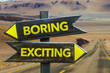 Exciting - Boring crossroad in a desert background