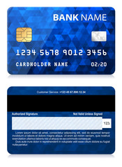 Credit Card with Abstract Polygon Pattern


Vector illustration of blue credit card isolated on white background