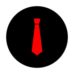 Tie sign. Red vector icon