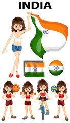 Poster - Indian girl doing different sport