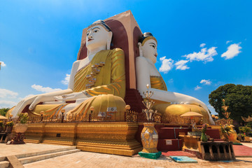 Four direction buddha statue temple at Kyaikpun Buddha, Bago, Myanmar.