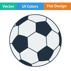 Sticker - Flat design icon of football ball