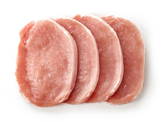 Poster - fresh raw pork chop slices