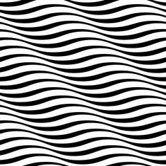 Wall Mural - wavy stripes seamless pattern. abstract fashion volume texture. geometric monochrome template. graph