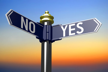 Canvas Print - Crossroads sign - yes or no