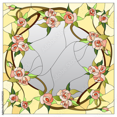 Naklejka na meble floral stained glass pattern