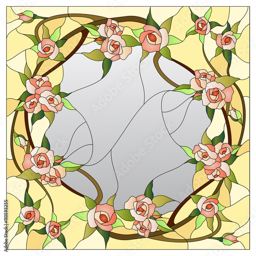 Plakat na zamówienie floral stained glass pattern