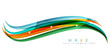 Colorful stripes wave composition, business template