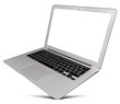 © velishchuk - Flying thin aluminium laptop isolated on a white background.