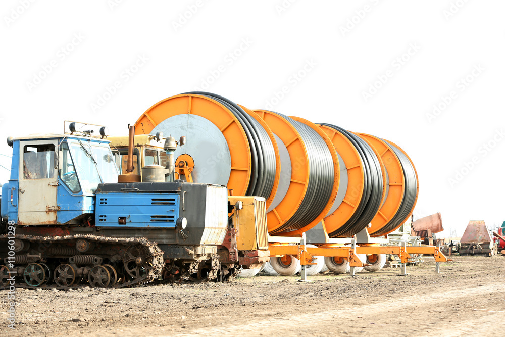 Hose reel and a tractor