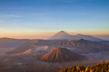 Mountain Bromo during sunset at Java Indonesia