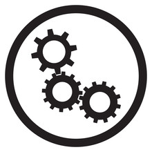 Cogwheel Gear Mechanism Icon Black White Vector
