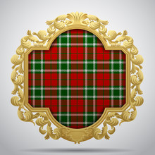 Vintage Classic Frame With Tartan Background
