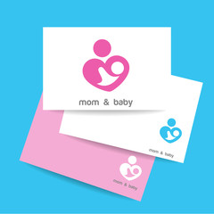 Wall Mural - mom and baby logo identity