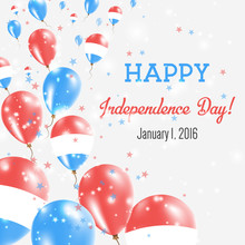 Netherlands Independence Day Greeting Card. Flying Balloons In Netherlands National Colors. Happy Independence Day Netherlands Vector Illustration.