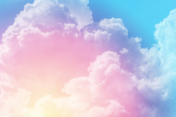 Wall Mural - sun and cloud background with a pastel colored