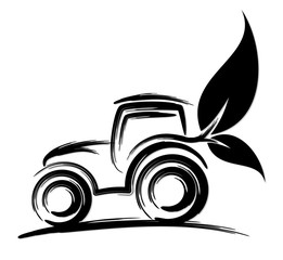 Wall Mural - Logo of eco friendly tractor.