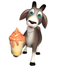 Poster - fun Goat cartoon character with ice cream