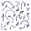Set of hand drawn arrows. Vector illustration