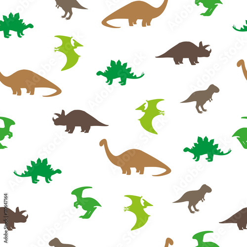 Plakat na papierze fotorealistycznym Wzór dinozaurów. 