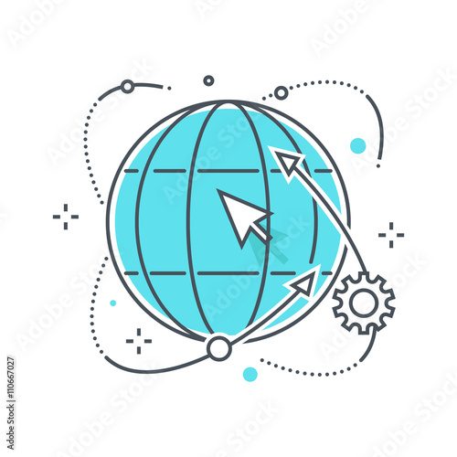 Fotografía Color line, distribution channels concept illustration, icon