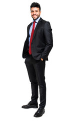 Handsome businessman full length portrait