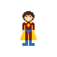 Wall Mural - pixel people superhero avatar