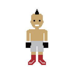 Wall Mural - pixel people boxer avatar