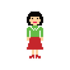 Wall Mural - pixel people woman avatar theme