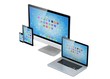 © Natalia Merzlyakova - Ultimate web design, laptop, smartphone, tablet, computer, display. 3d rendering.