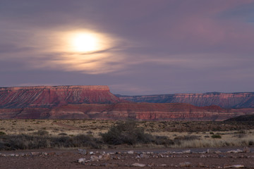 Sticker - Full moon shining over the Grand Canyon west rim, Arizona