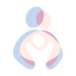 Happy parents with a newborn, enjoy fellowship. Logo, sign