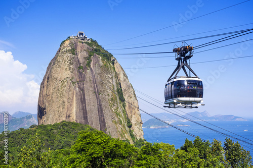 Mata magnetyczna Wagon kolei linowej przy Sugar Loaf górą w Rio De Janeiro, Brazylia.