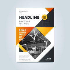Wall Mural - Brochure design template, business layout, vector illustration. Cover and back side for flyer or magazine.