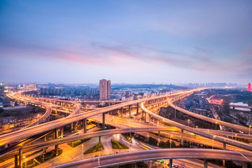 Sticker - nanjing city interchange in nightfall