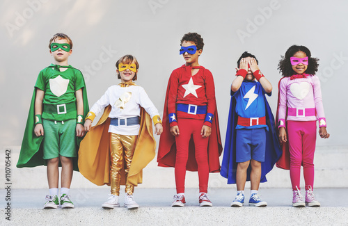 Fotomural Superhero Kids Aspiration Imagination Playful Fun Concept