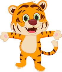 Wall Mural - happy tiger cartoon