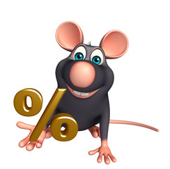 Poster -  Rat cartoon character with percentage sign