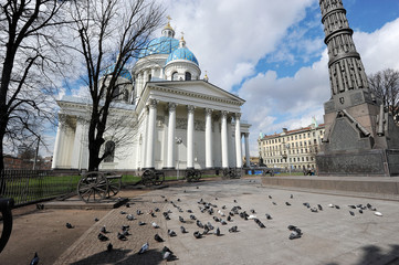 Wall Mural - view of Trinity Cathedral  in St. Petersburg, Russia