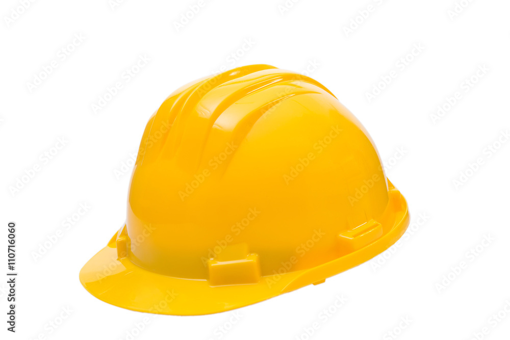 Yellow hard hat isolated on white, Construction Hard Hat
 - obrazy, fototapety, plakaty 