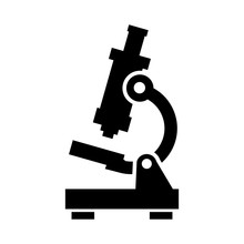 Vector Black Microscope Icon.