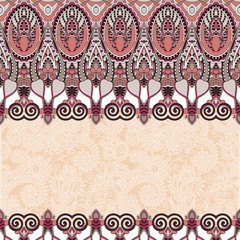 Sticker - ethnic stripe ornament on floral background, perfect for invitat