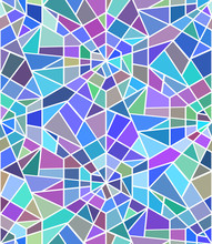 Seamless Texture With A Broken Stained Glass. Vector Background. Seamless Pattern. Broken Window