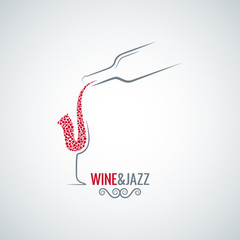 Canvas Print - wine and jazz concept design vector background