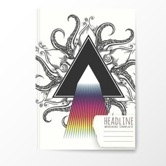 Wall Mural - Notebook template with abstract triangle cover. 
