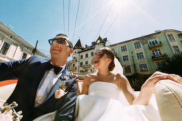 Wall Mural - Happy wedding day of the young couple