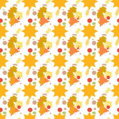 Sticker - Leaves seamless pattern